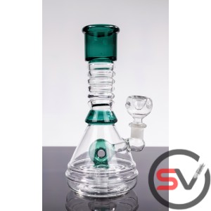 DONUT CHAMBER GLASS WATER PIPE 9inch